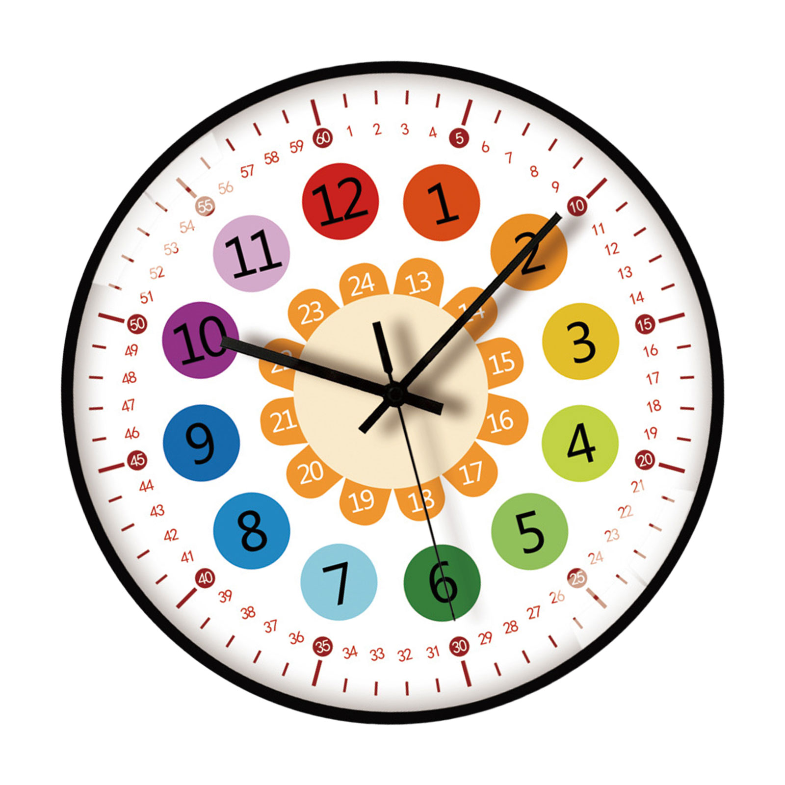 Educational 8Inch Wall Clock Telling Time Teaching Clock For Kids Quiet Educational 8Inch Wall Clock Telling Time Teaching Clock For Kids Quiet