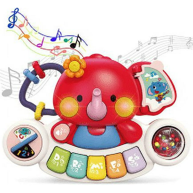 Educational Baby Music Elephant Toy Light Up Baby Toy Toddler Piano