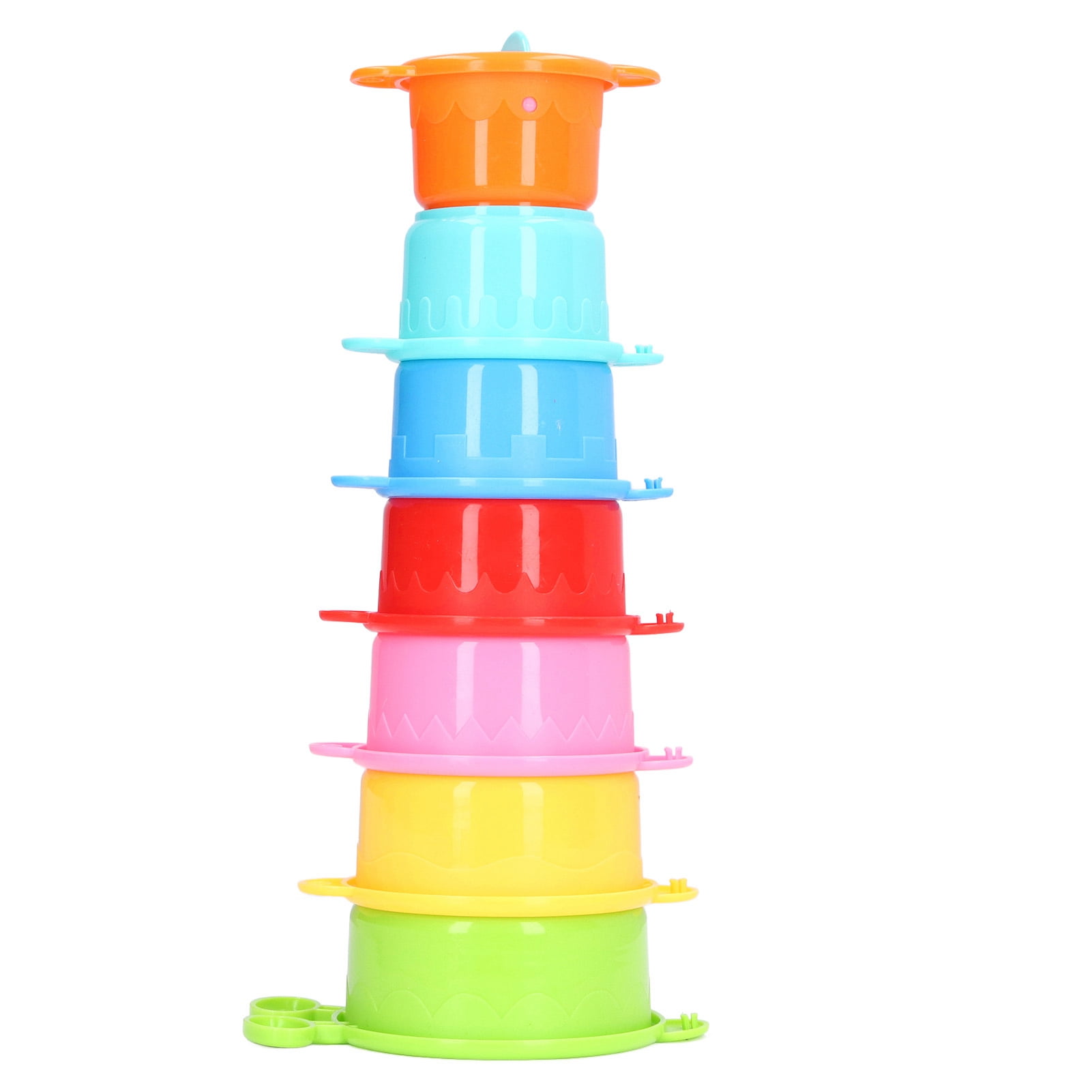 Educational Baby Stacking Bath Cups 7pcs Multi Colored Caterpillar