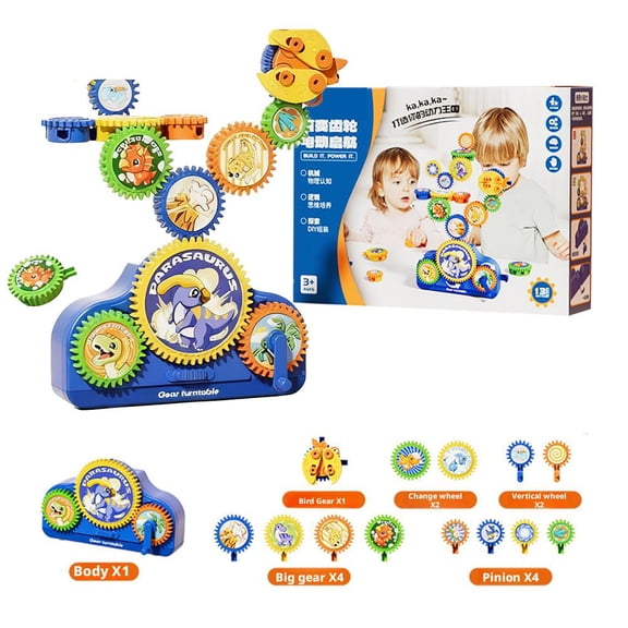 Educational Building Toys Electric Gears Toys for Kids Ages 3, Creative Construction Blocks Set,Versatile Gear Playset Gift for Boys and Girls