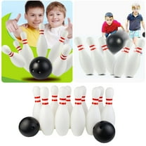 Kids Bowling Set Educational Sports Toy for Toddlers Indoor Outdoor Play Activity with 10 Pins and 2 Learning Game