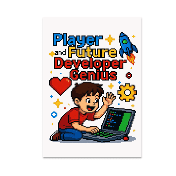 Educational Coding Art - Future Developer Genius - 13x19 Poster Print