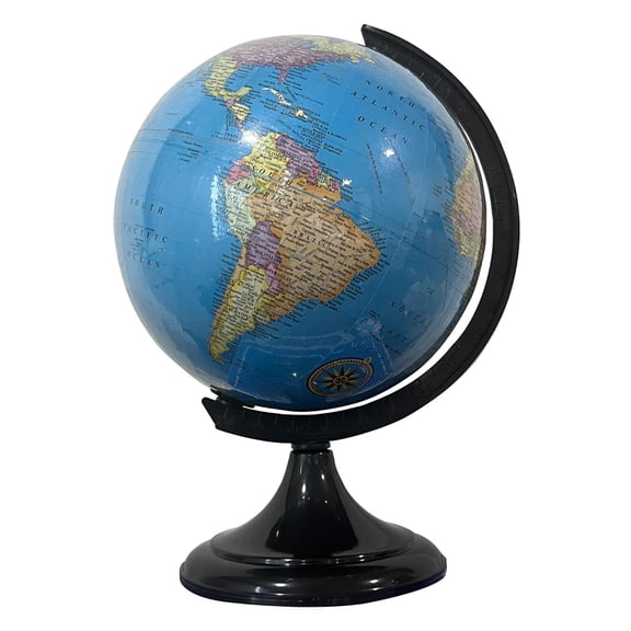 Educational Detailed World Globe With Plastic Stand For Kids & Adults Learning Geography, UPSC Aspirants, Desktop & Table Globe - Height 10 Inch, Pack Of 1