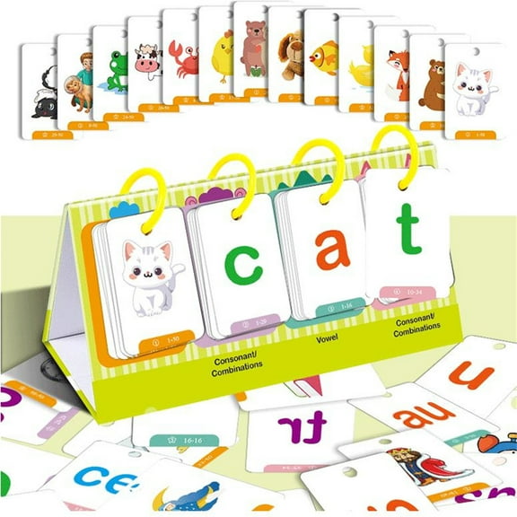 Educational Flash Cards, Alphabet Learning Cards, Interactive Early Childhood Reading Practice Set, Durable Classroom Teaching Aid for Homeschool and Speech Therapy