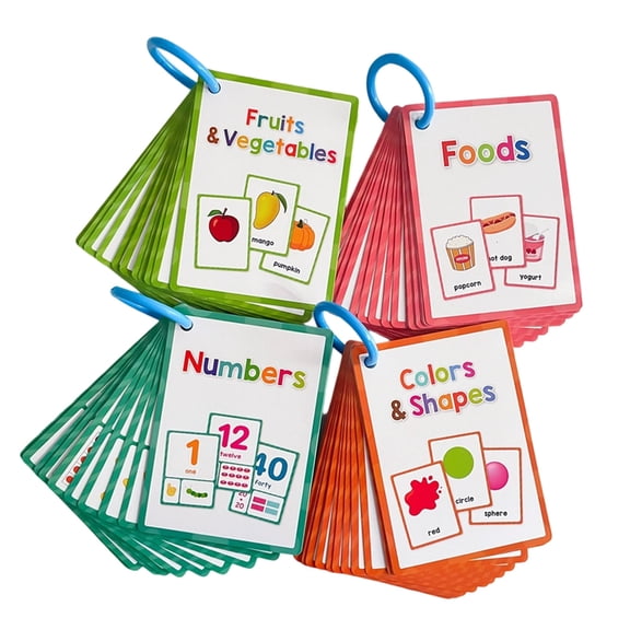 Educational Flashcards For Preschool Early Learning Word Card Set Includes Food Shapes Color Numbers Flashcards