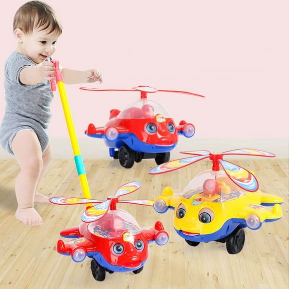 Educational Games Kid 4-8 Toddler Learning Toys for Ages 2-4 Montessori 1 Year Old Baby Push Toy Adjustable Height Babies To Walk Airplane Walking Gift With Handle 6 12 Months 18 Le