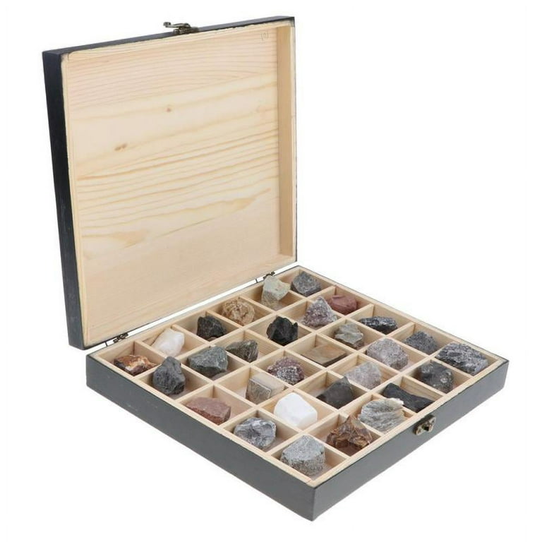 Educational Geology Science Kit - Sedimentary Rock Collection (15pcs) in  Wooden Display Case 