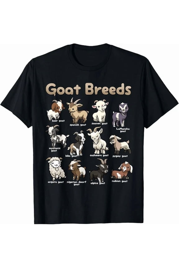 Educational Goat Shirt Goat Breeds Farm Animals Of The World Gift Unisex T-Shirt