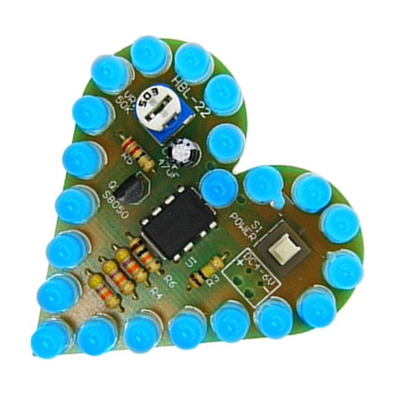 Educational Heart Light Board Analog Circuit Board For Electronic Theory Practice Beginner Breathing Effect Part