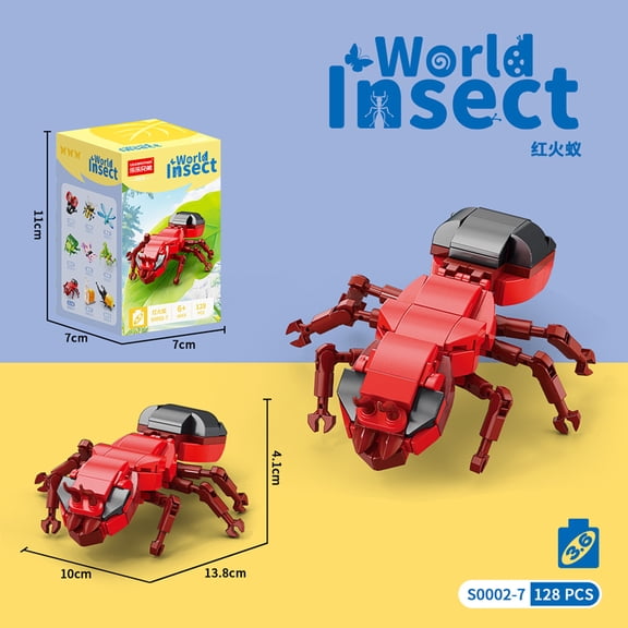 Educational Insect Building Block Set - Bee & Butterfly Small Particle Models Early Learning Toy Gift for Kids