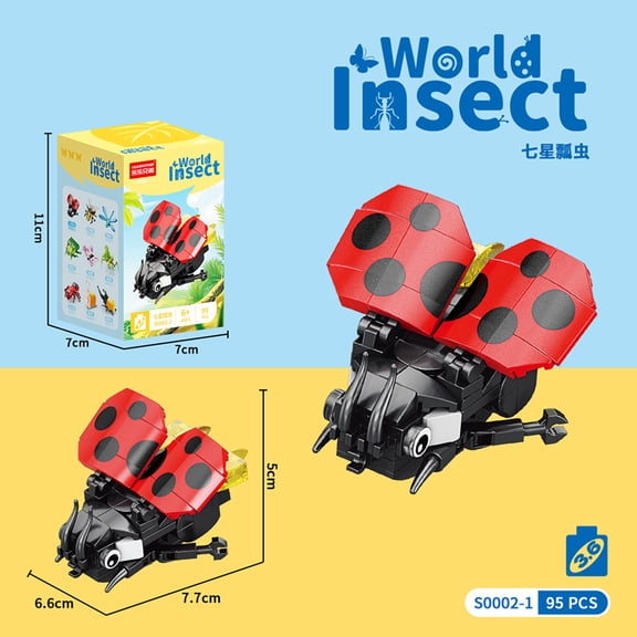 Educational Insect Building Block Set - Bee & Butterfly Small Particle Models Early Learning Toy Gift for Kids