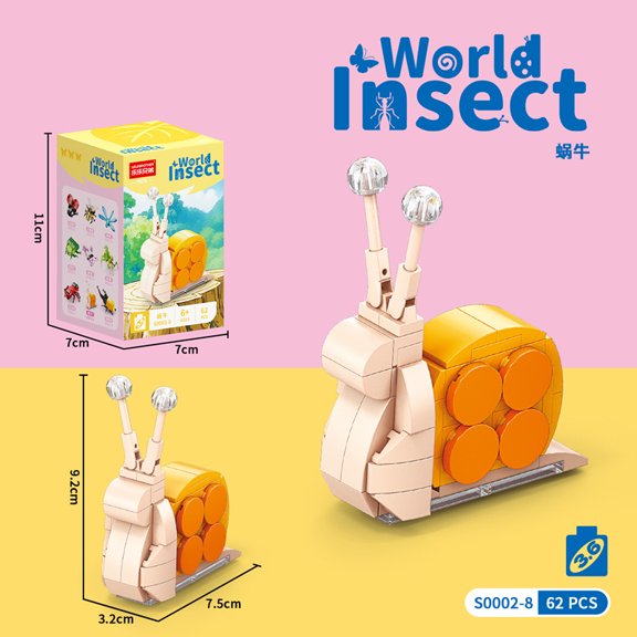 Educational Insect Building Block Set - Bee & Butterfly Small Particle Models Early Learning Toy Gift for Kids