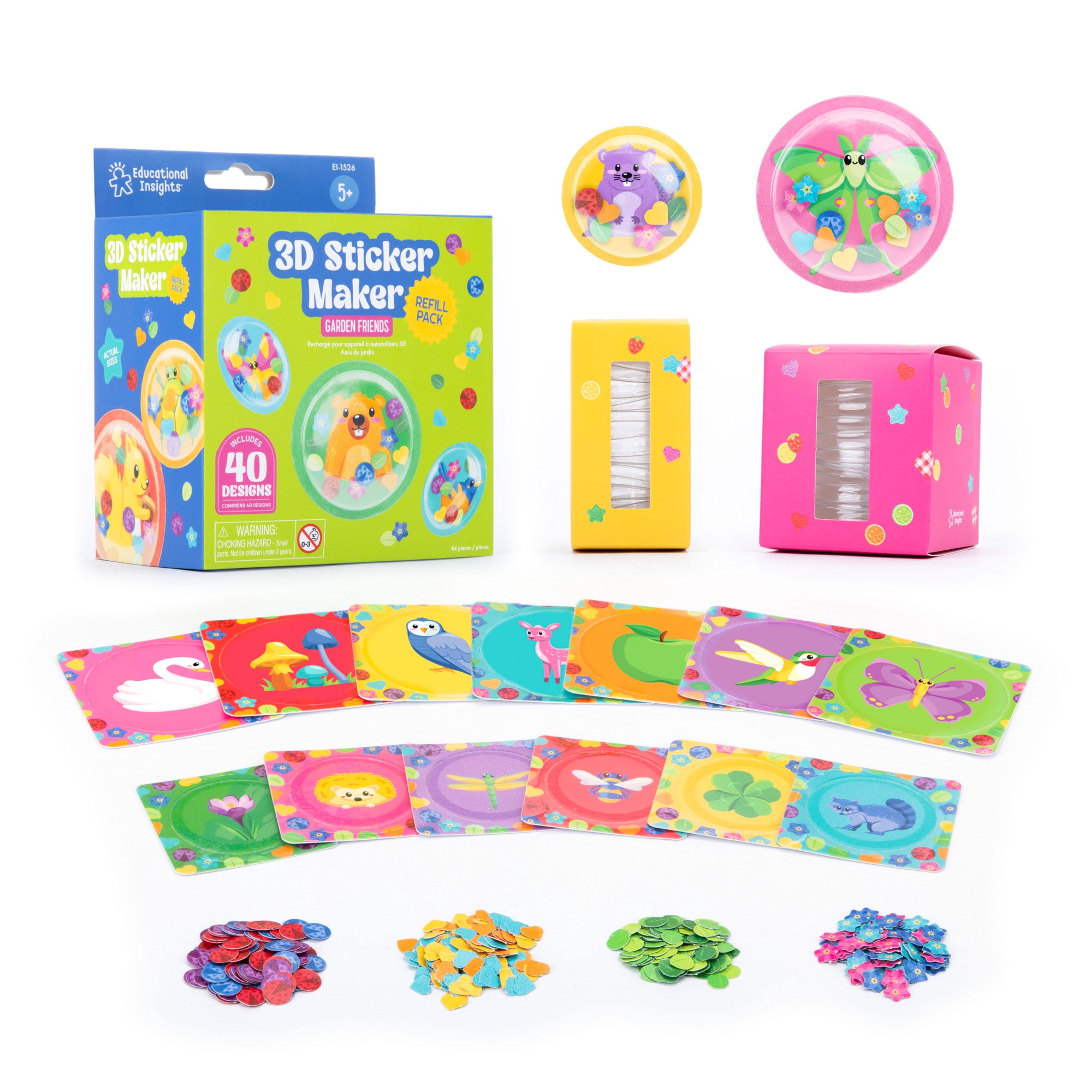 Educational Insights 3D Sticker Maker Refill Pack: Garden Friends, Craft Supplies for Ages 5 and up