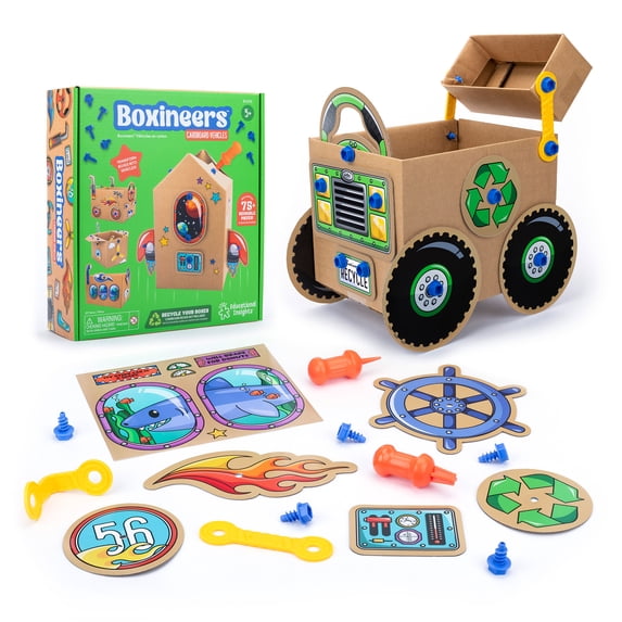 Educational Insights Boxineers Cardboard Vehicles, Craft Set for Kids Ages 5 and up