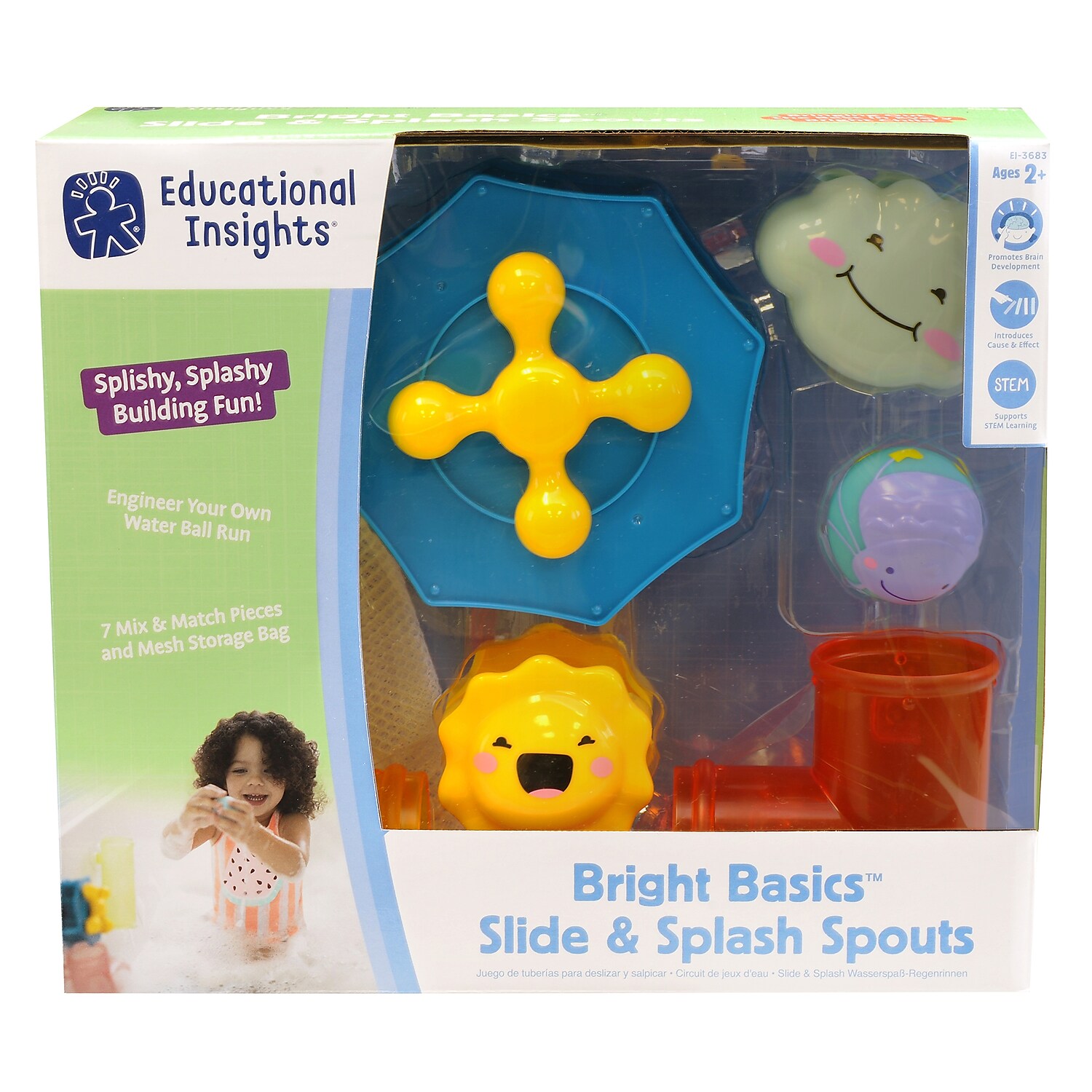Educational Insights Bright Basics Slide & Splash Spouts: Bath Toy For Toddlers - image 1 of 6
