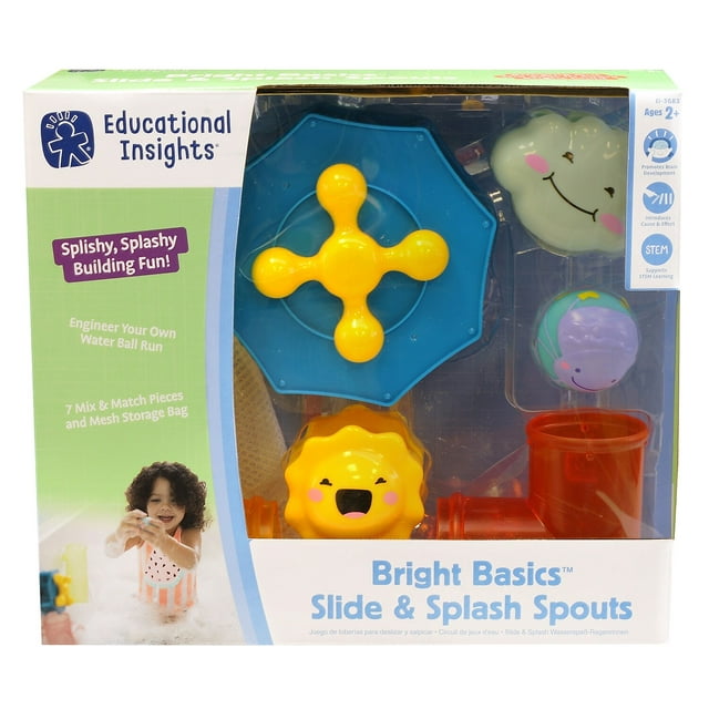 Educational Insights Bright Basics Slide & Splash Spouts: Bath Toy For Toddlers