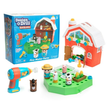 Educational Insights Design & Drill Bolt Buddies Barn, Preschool STEM Toy, Ages 3+