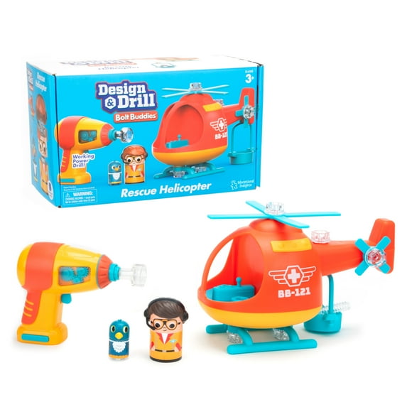 Educational Insights Design & Drill Bolt Buddies Helicopter, Take-Apart Stem Toy, Ages 3+