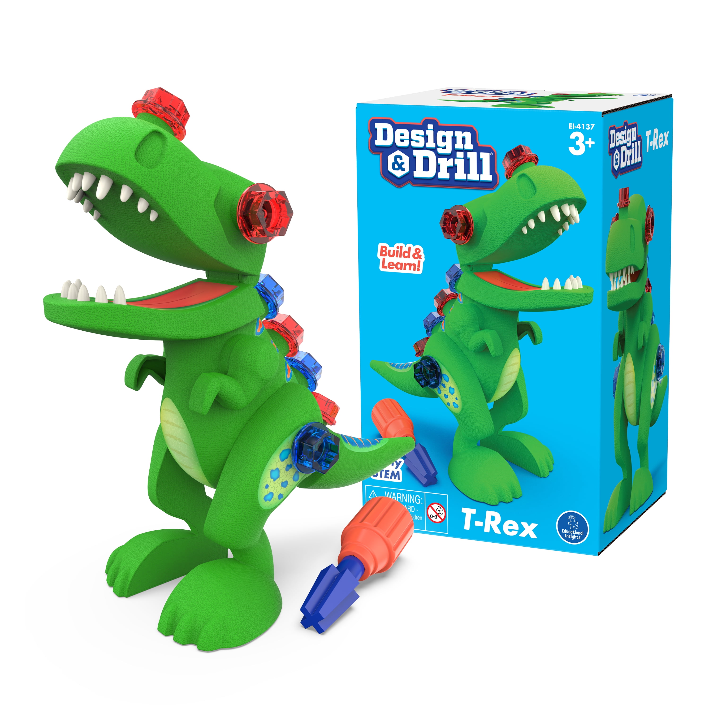 Educational Insights Design & Drill T-Rex Take Apart Dinosaur Toy, Easter  Toys for Boys and Girls, Preschool STEM Toy, Ages 3+