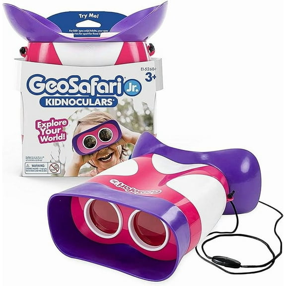 Educational Insights GeoSafari Jr. Kidnoculars Pink Binoculars For Toddlers & Kids, Gift for Toddlers Ages 3+