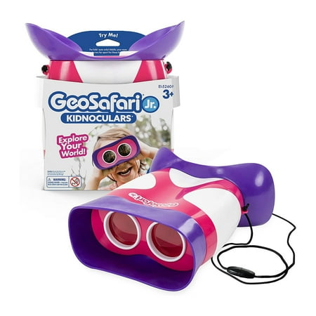 Educational Insights GeoSafari Pink Kidnoculars Binoculars for Kids Ages 3 and Up