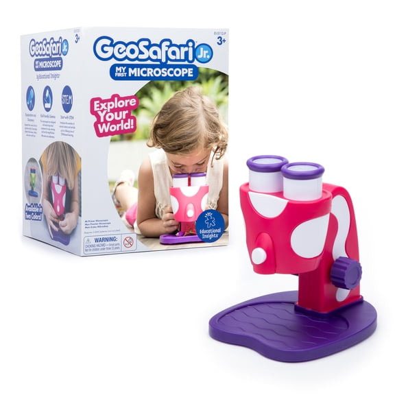 Educational Insights Geosafari Pink My First Microscope STEM Toy, Science Toy, Gift for Boys & Girls Ages 3, 4, 5+