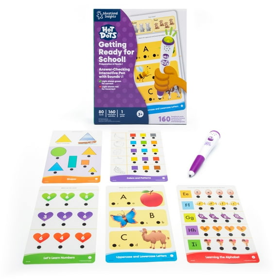 Educational Insights Hot Dots Getting Ready For School! Set, Interactive Toddler Workbooks, Ages 4+