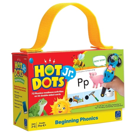 Educational Insights Hot Dots Jr Beginning Phonics Preschool Flash Card Set, Ages 3+