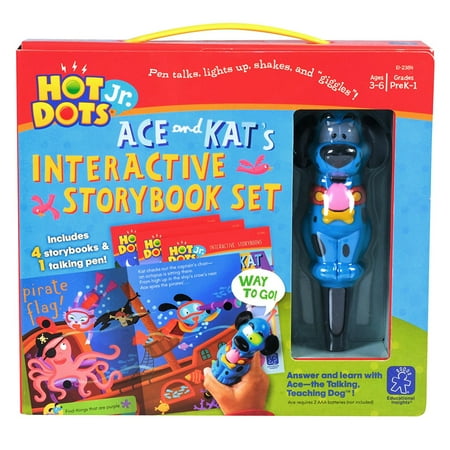 Educational Insights Hot Dots Jr. Interactive Storybook, 4 Books & Interactive Pen, Independent Learning, Early Reading Activities for Ages 3+