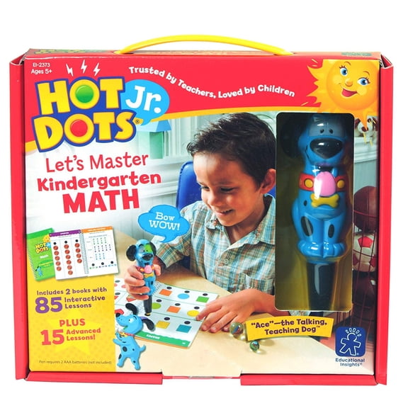Educational Insights Hot Dots Jr. Kindergarten Math Set with Interactive Pen, Kindergarten Math Workbook, Ages 5-6