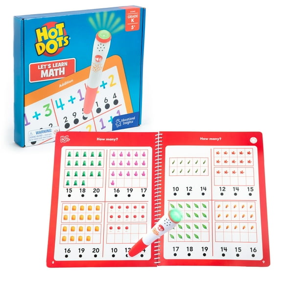 Educational Insights Hot Dots Let's Learn Kindergarten Math, Math Workbook, Kids Ages 5-6