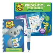 Educational Insights Hot Dots Preschool Interactive Math & Reading Workbook Set, STEM Learning Toys for Kids, Kids Travel Activity, Ages 4+