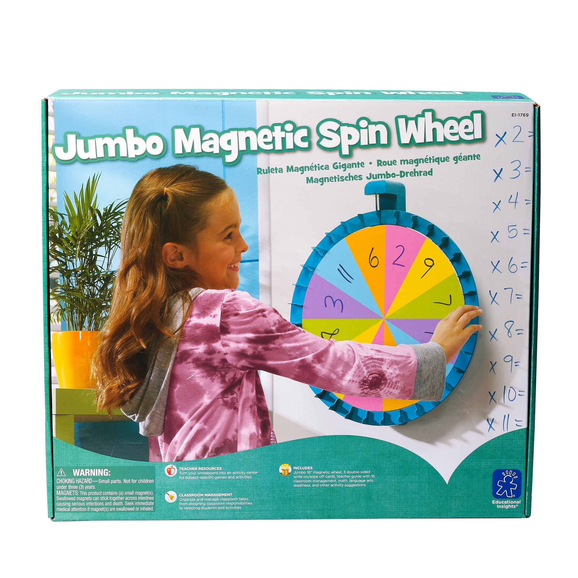Educational Insights Jumbo Magnetic Spin Wheel, Classroom Essentials ...