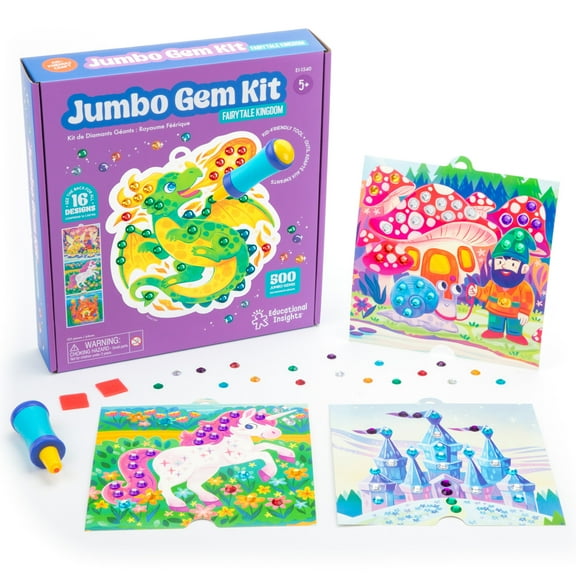 Educational Insights Jumbo Gem Kit, Arts & Crafts Sets and Art Supplies for Kids Ages 5 and up