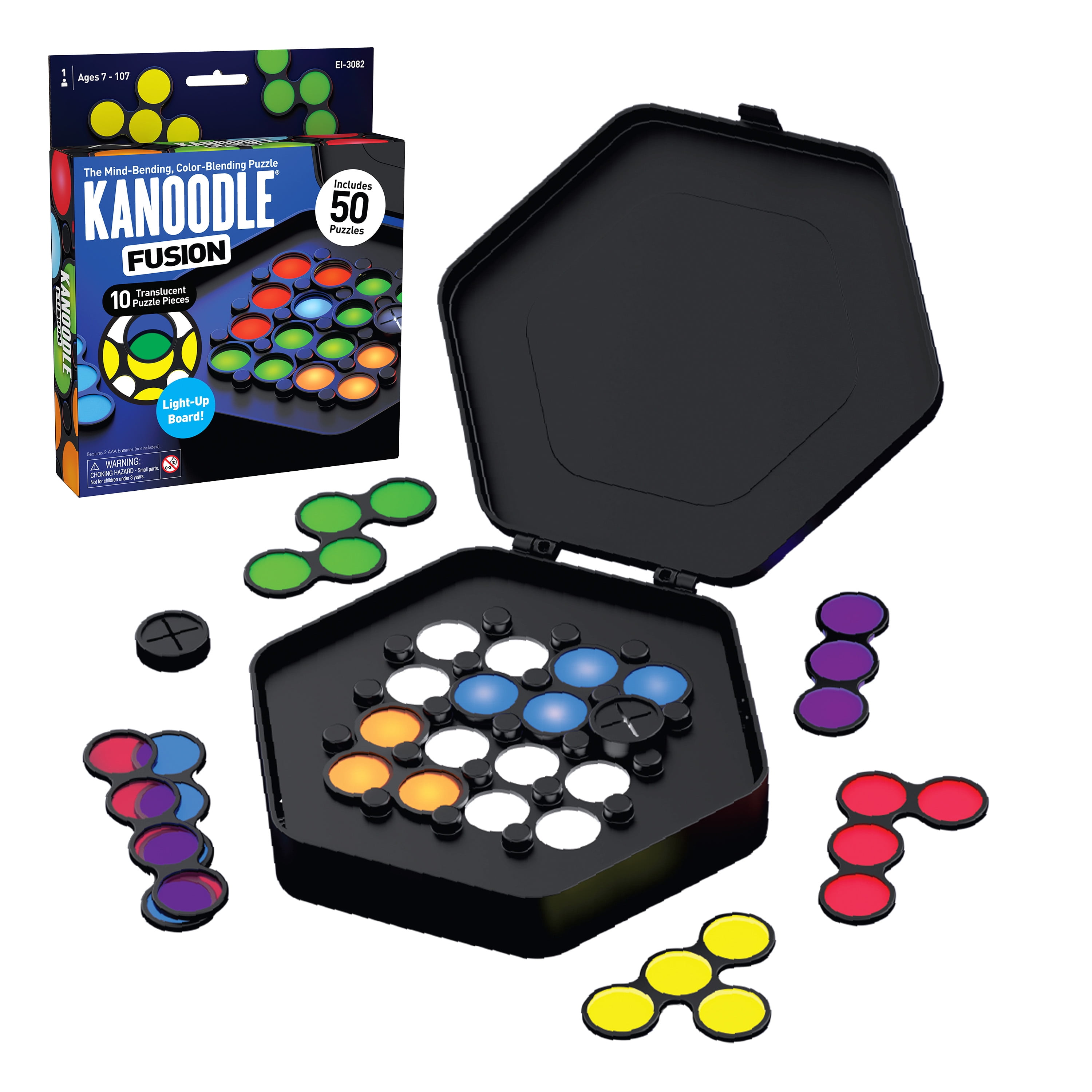 Educational Insights Kanoodle Fusion Light-Up Brain Teaser Puzzle Game for  Kids, Teens and Adults, Featuring 50 Challenges, Great for Travel and