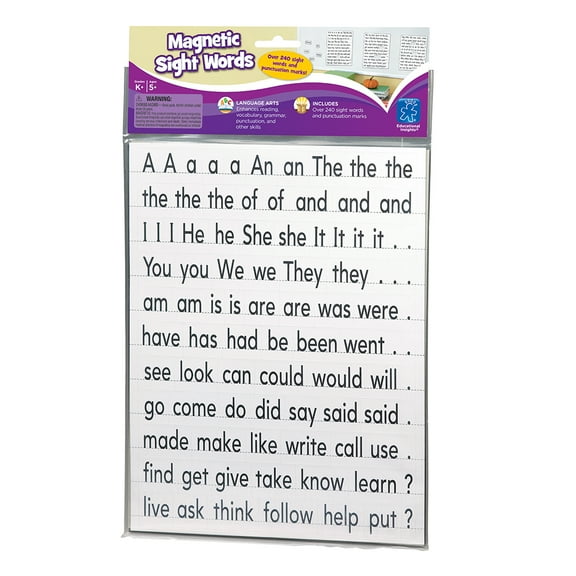 Educational Insights Magnetic Sight Words and Sentence Builders, Over 240 Sight Words & Punctuation Marks: Perfect for Homeschool & Classroom, Ages 5+
