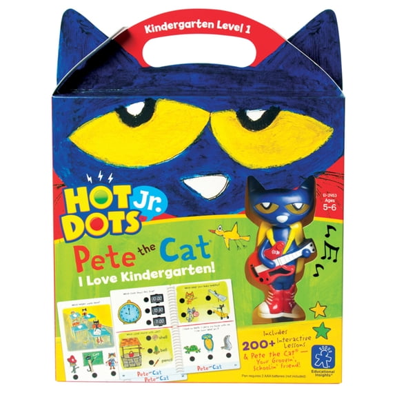 Educational Insights Pete The Cat Hot Dots Kindergarten Interactive Math & Reading Workbook, Toddler Learning