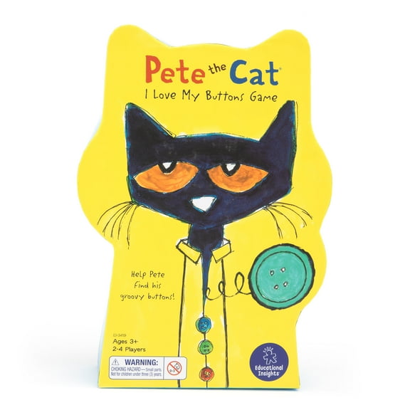 Educational Insights Pete the Cat I Love My Buttons Preschool Board Game with Multi-Color Buttons for Boys & Girls Ages 3 4 5+