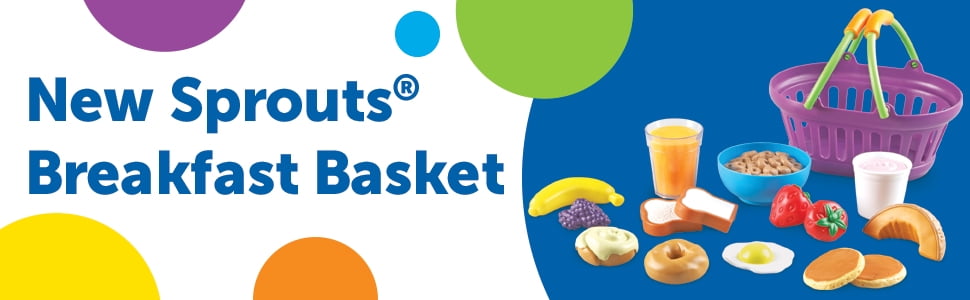 Learning Resources New Sprouts - Play Breakfast Basket, Play Food, Ages 18mos+