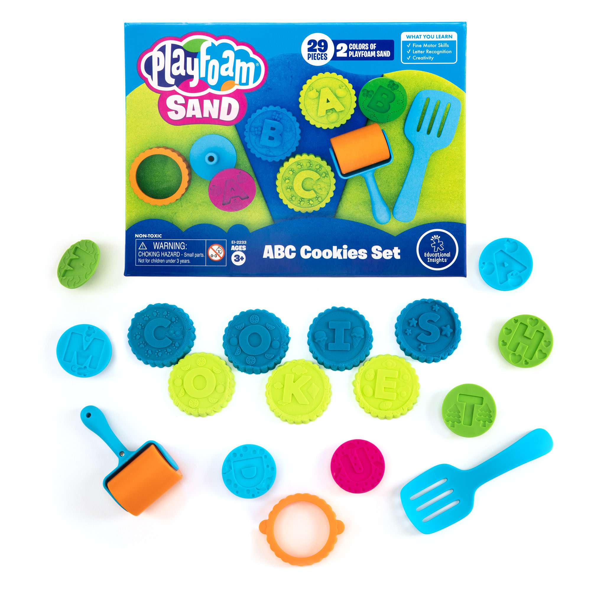 Educational Insights Playfoam Sand ABC Cookies Set, Sensory Set, Play Sand for Sensory Play, Boys & Girls Ages 3 4 5+