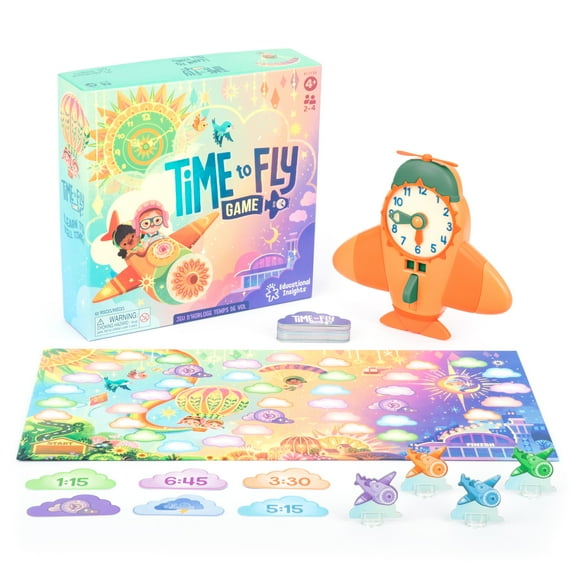Educational Insights Time to Fly - Telling Time Board Game, Learning Toys for Kids Ages 4+