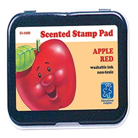 Educational Insights Washable Stamp Pad, 3-1/2 X 2-1/4 in, Red/Apple Scent