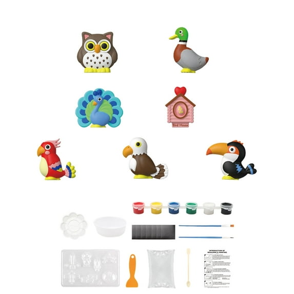 Educational Kids Craft Painting Kit - Create Your Own Figurines Projects DIY Toys for Ages 3-8 Arts Activities for Young Artists