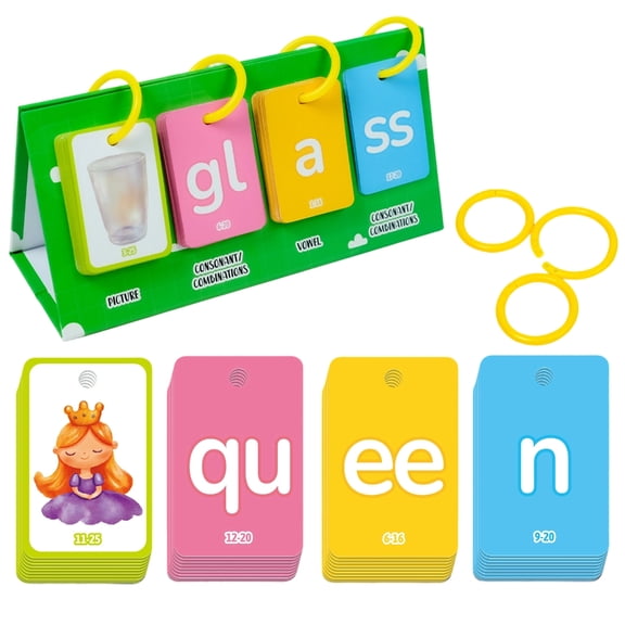 Educational Language Learning Cards with Illustrations Interactive Picture Word Cards for Classroom & Home Study