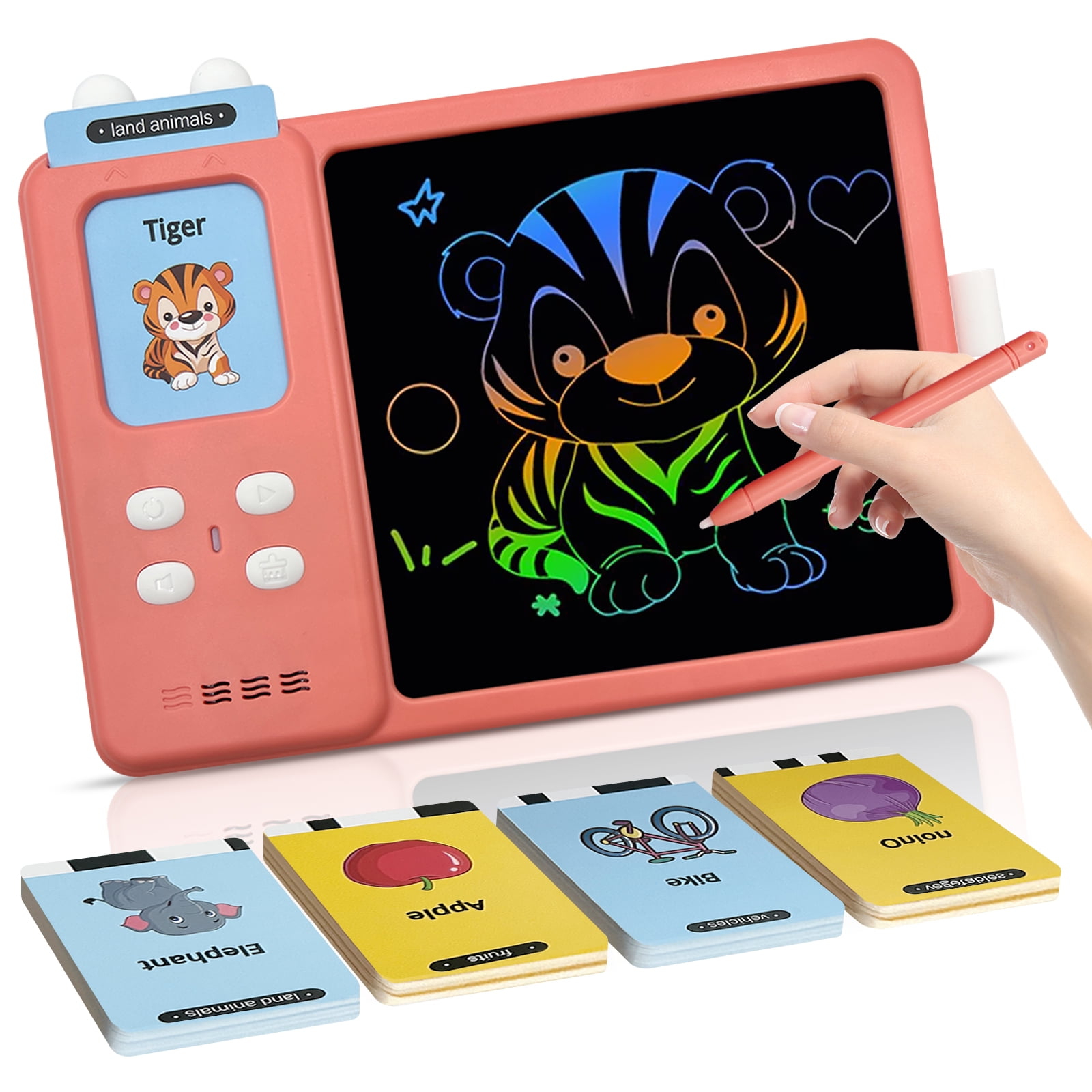 Educational Learning Toys for Boyts Girls, Talking Flash Cards with 4