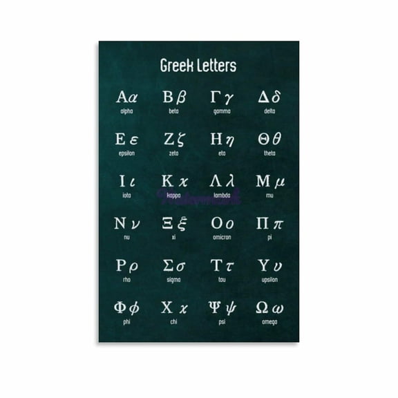 Educational Math Greek Letters Art Posters Canvas Painting Wall Art Poster for Bedroom Living Room Decor