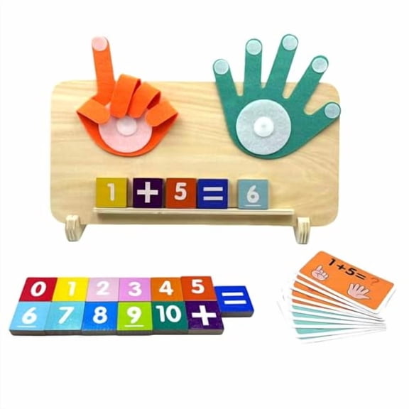 Educational Math Manipulatives Number Counting Blocks for Kids - Finger Arithmetic Game & Math Developmental Toys for 3+ Year Olds | Learning Counting,Addition,Subtraction (Math 01)
