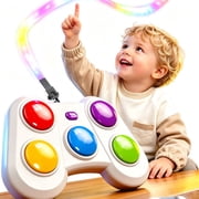 Educational Memory Game Console for Kids, Elimination Game Toys Handle with Lights and Sounds, Electronic Brain & Memory Game, Quick Push Buttons Gamepad, Gifts Toys for Boys Girls