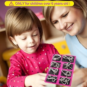 Educational Metal Intelligence Toy Unlocking Buckles Set Nine Link Puzzle Brain Teaser for Kids Adults Learning