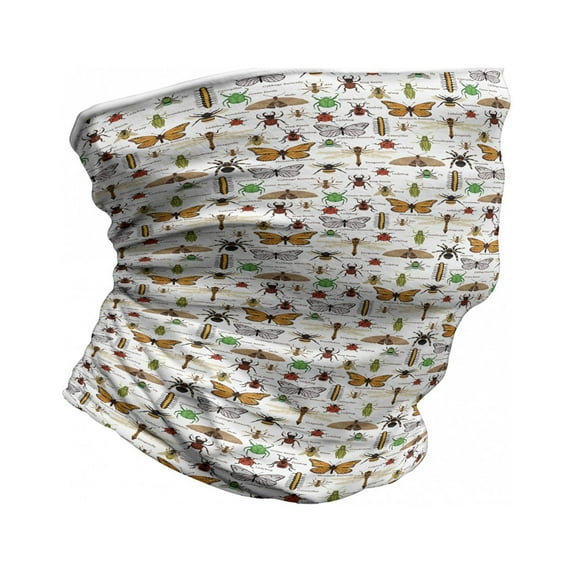 Educational Neck Gaiter, Wild Forest Insects, Unisex, Multicolor, by Ambesonne